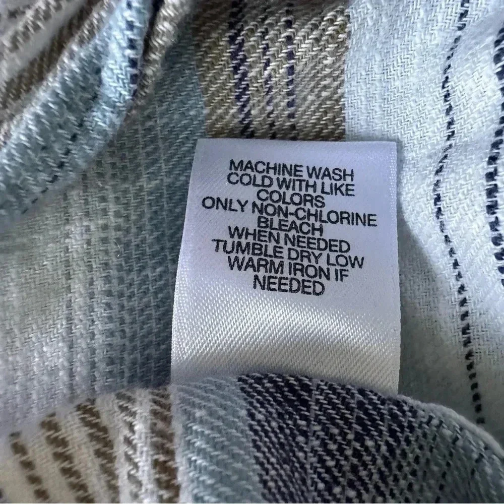 ROWM Mens L Striped Button Down 100% Cotton Long Sleeve Shirt Casual Preppy - Picture 4 of 9